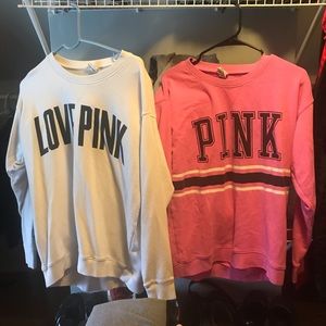 Pink crew necks
